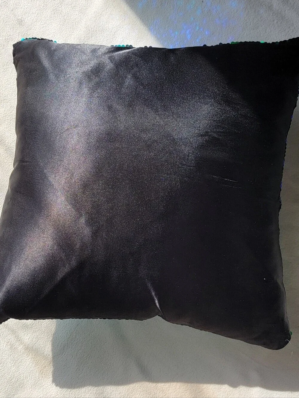 Mermaid Sequin Decorative Pillow - Iridescent Blue Green